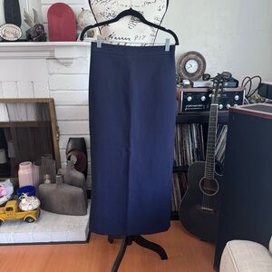 Zara Classic Navy Midi Skirt